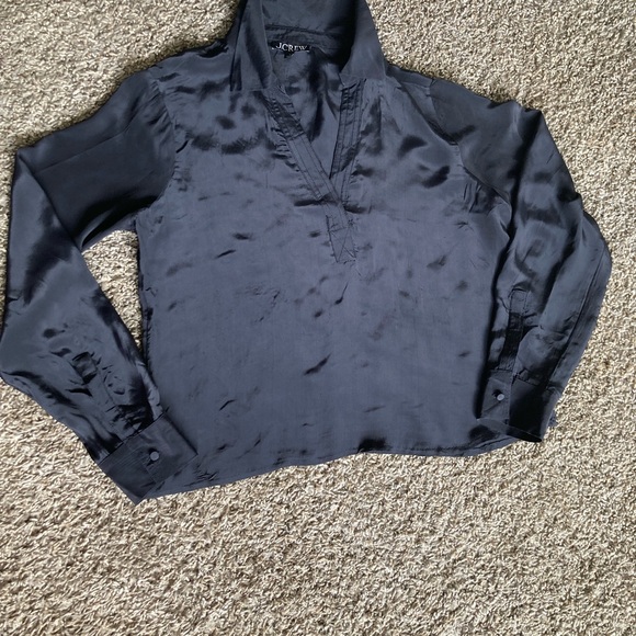 J. Crew Black Fitted Notched Collar Button Down Shirt - Picture 2 of 7